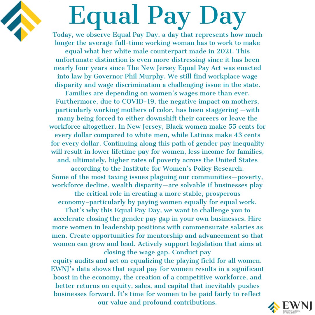 ExecWomenNJ's tweet photo. #equalpayday2022 #ewnj https://t.co/nRZ88tn1OS