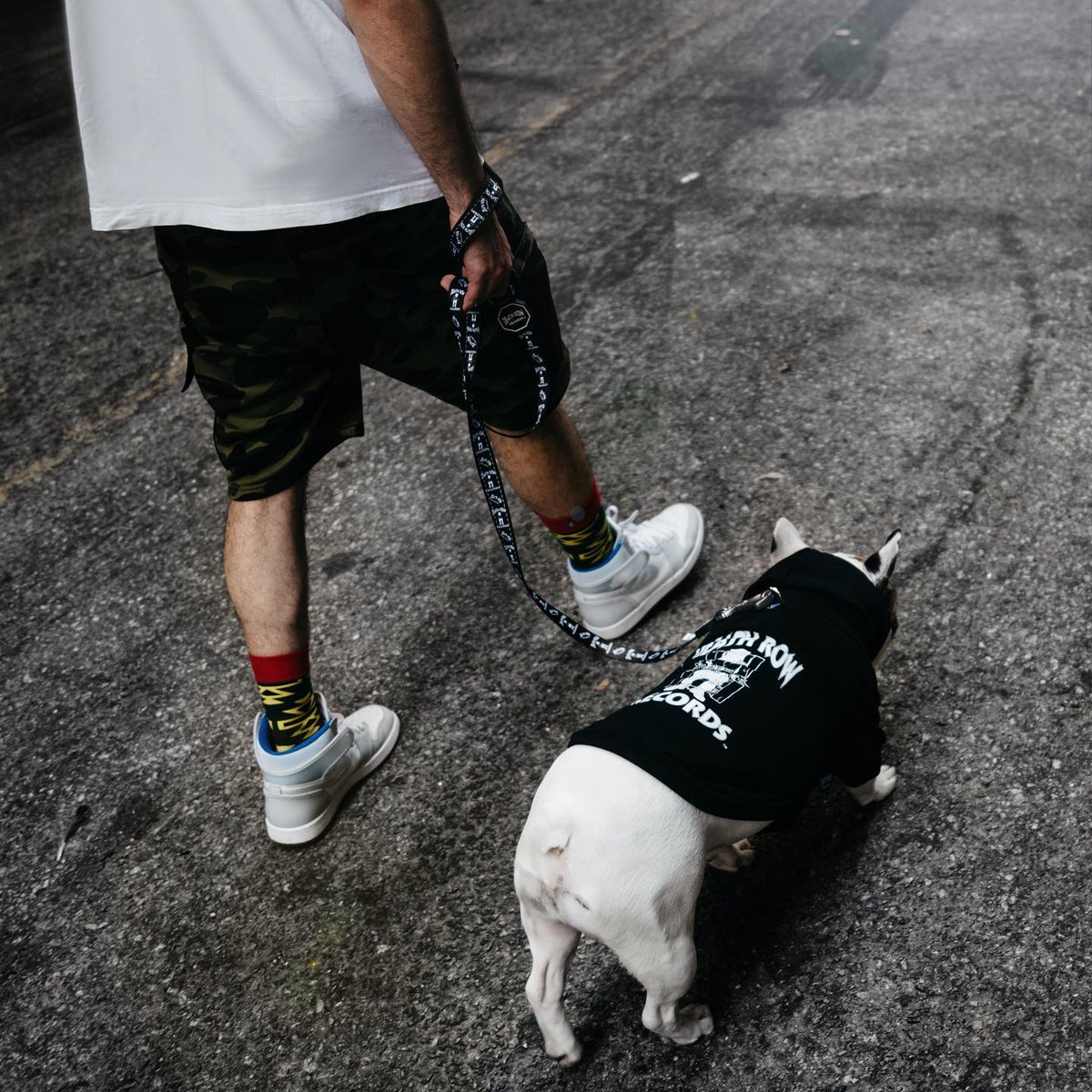 The best way to walk your pup is in one of our deathrowrecords hoodies and accessories 🔥: