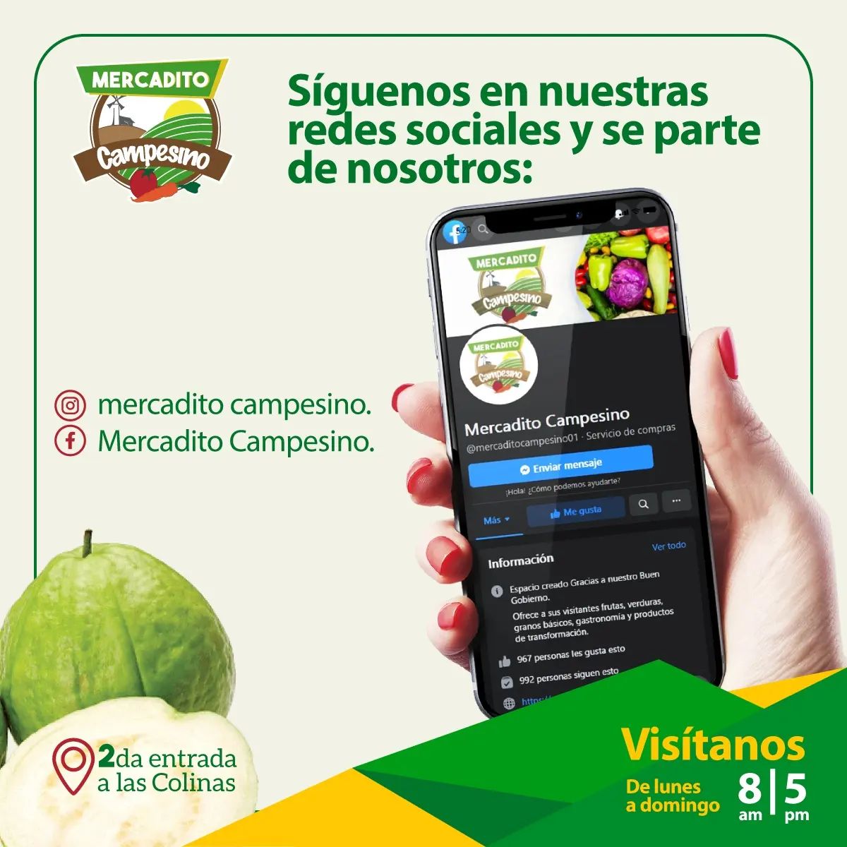 MinEmpren's tweet image. Te compartimos nuestras redes sociales para que estés más cerca de nosotros.... 
Facebook: Mercadito Campesino 
Síguenos! 
 #MercaditosCampesinos #consumilocal