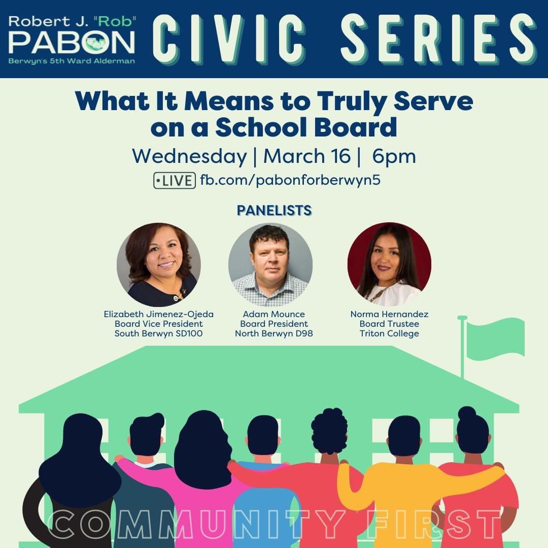 NormaForStateRp's tweet photo. School boards seats…. Why are they important? 🤔 

Join me tomorrow at 6pm as a guest panelist on “What it Means to Truly Serve a School Board”. Thank you Alderman Pabon for hosting this discussion. #SeeYouThere https://t.co/Nb86vpai8n