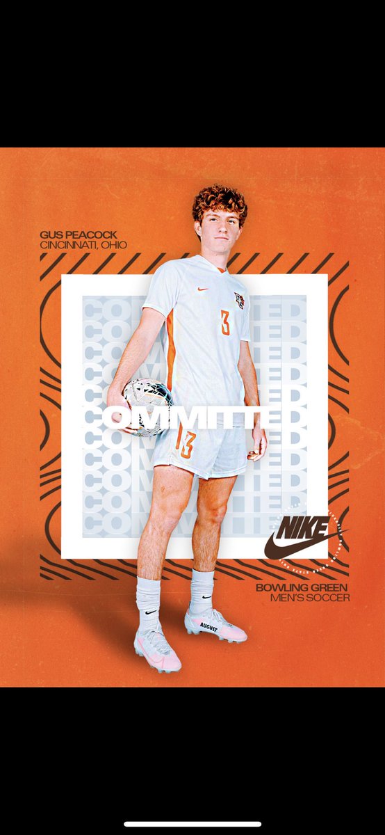 gus_peacock's tweet photo. I am excited to announce my commitment to continue my academic and soccer career at Bowling Green State University! I want to thank my family, my trainers, teammates, and coaches for helping me get to this point. @BGSUmenssoccer @WyomingMSoccer @CincyUnitedCUPB @Coach_Jonze https://t.co/t1KXMzaNPd
