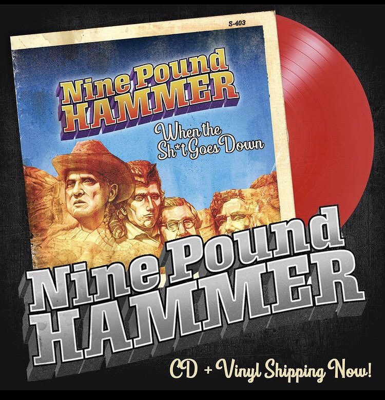 nashville_pussy's tweet photo. Nine Pound Hammer NEW ALBUM “When The Sh*t Goes Down” now out on translucent ruby vinyl!!

AVAILABLE AT-
https://t.co/WYo5l70HSS

#ninepoundhammer #blainecartwright @AcetateRecords https://t.co/D6jomkuXEk