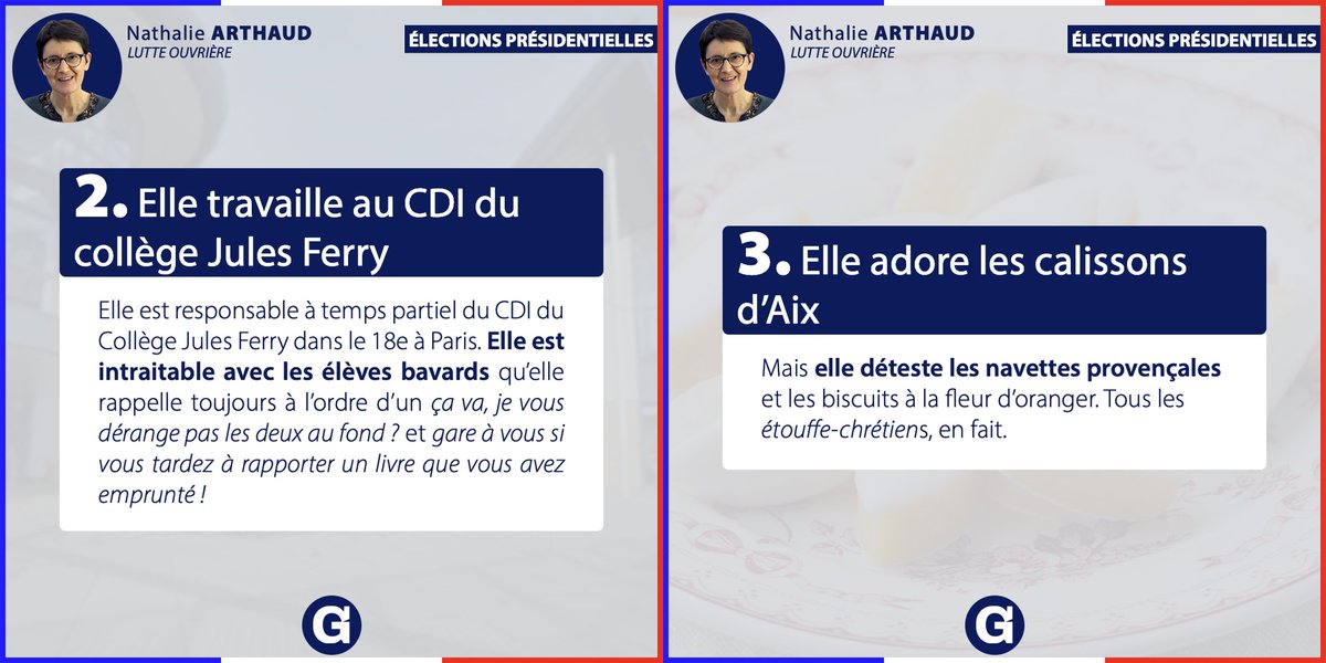 le_gorafi's tweet photo. Portrait de candidat : Nathalie Arthaud.
Connaissez-vous Nathalie Arthaud ? Voici 5 choses que vous ne saviez sans doute pas sur la candidate de Lutte Ouvrière. https://t.co/uvJUhQKaxf