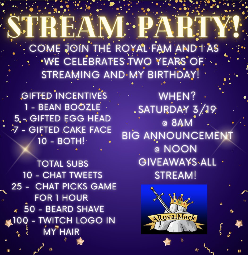 ARoyalMack's tweet photo. So I’m having a party stream. Come hang out and make me laugh. ☺️
#level28 https://t.co/iBNwVBoNrJ