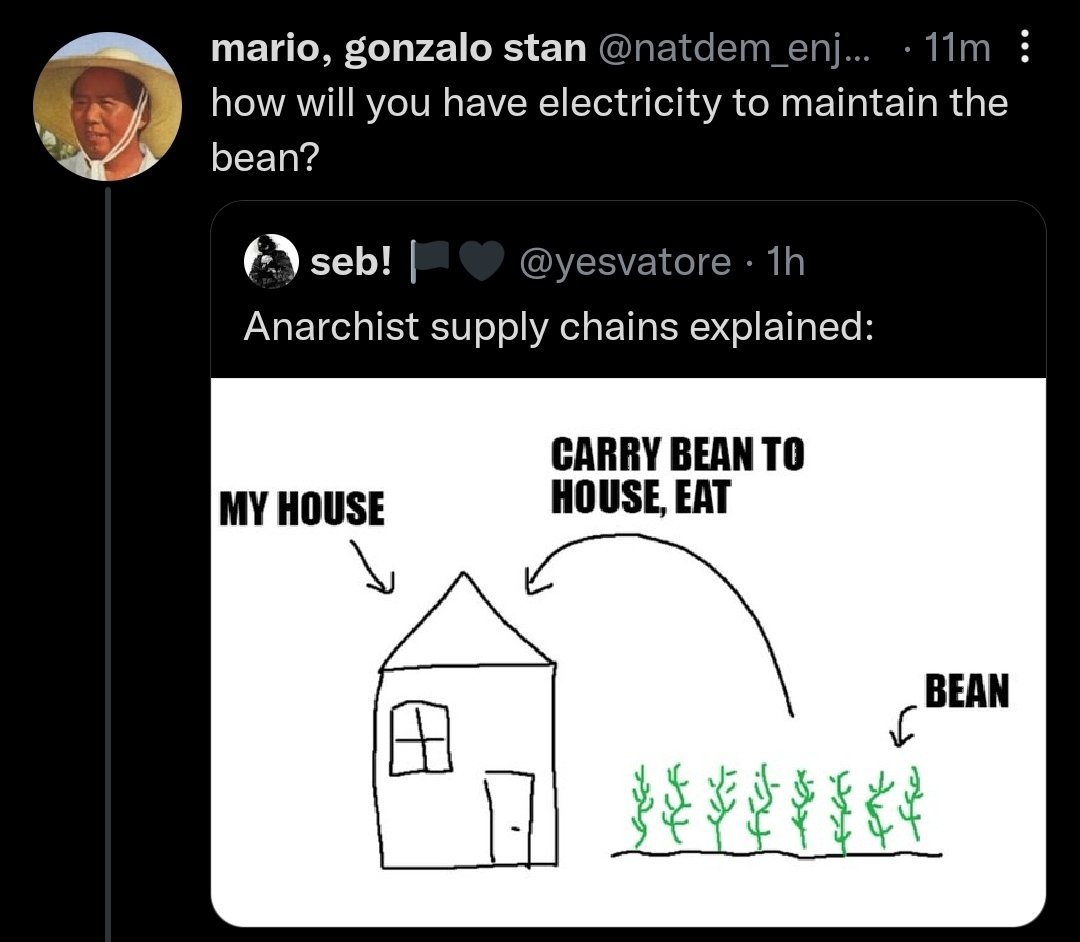 Tfw you don't have electricity to power the bean plants 😔
