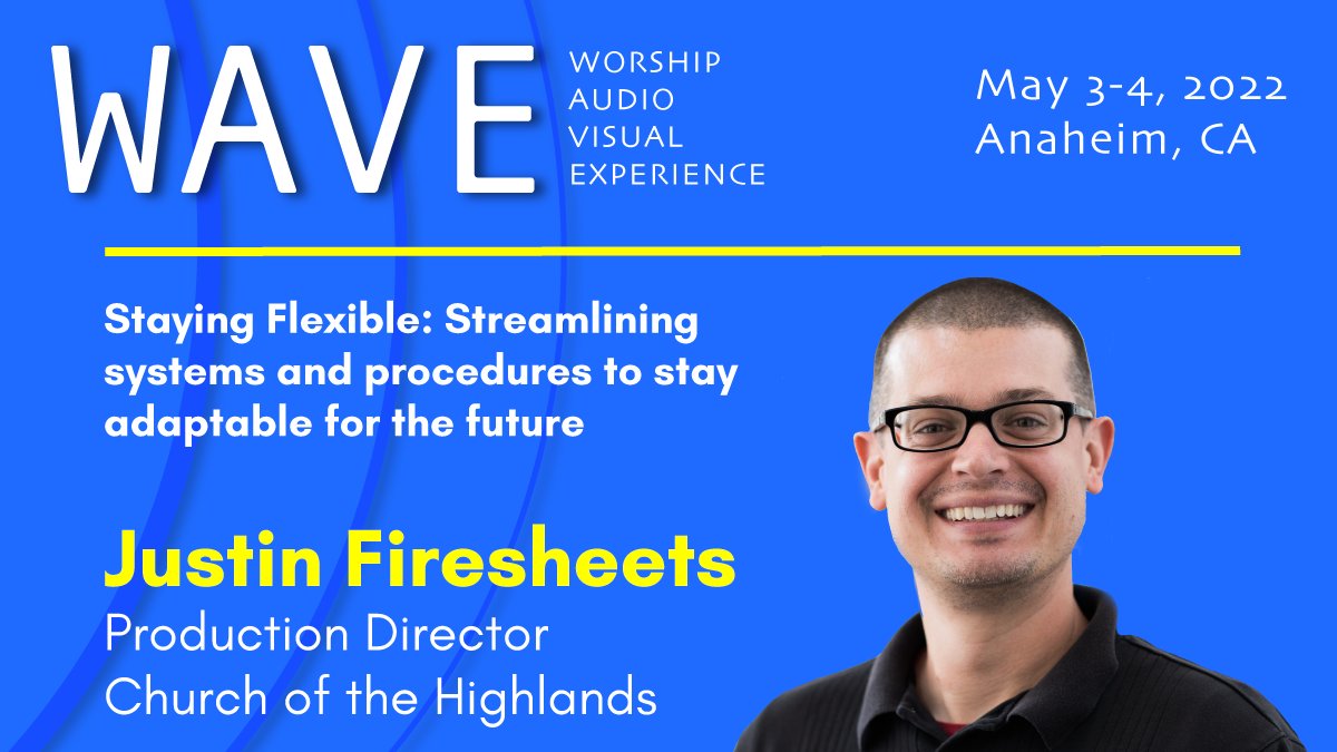 We are thrilled to announce industry veteran @jfiresheets of <a href="/HighlandsAL/">Church of the Highlands</a> will be at #waveav2022.  We are very excited to have Justin join us on day 1 of WAVE.

Learn more at wave-event.co