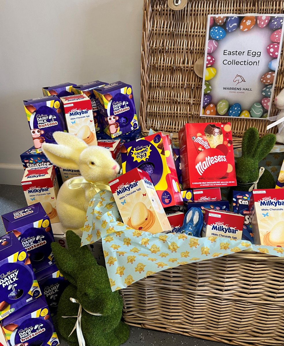 whridingschool's tweet photo. Another huge thank you to @drogers39 for his donation to our Easter Egg Appeal Collection! We are so overwhelmed by the donations that have been made so far, so thank you! 🥰🐰❤️🍫🐣 https://t.co/AhdwmkrZ29