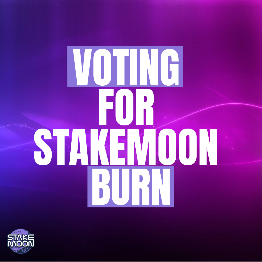 All the #StakeMoon community members will come together to decide when the right time is to burn a portion of the supply. Your voting power will be your Stakemoon, with 1 Stakemoon equating to 1 vote, 20 Stakemoon tokens being 20 votes, and so on.