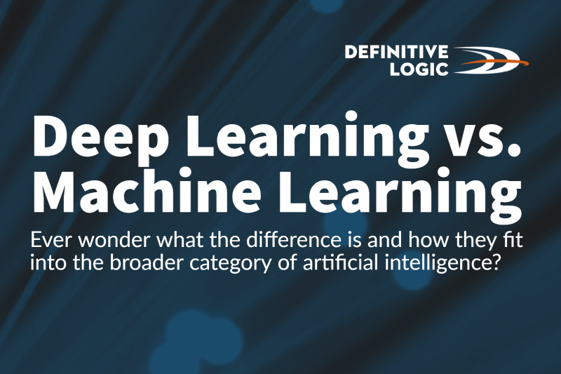 Ever wonder what the difference is between deep learning vs. machine learning and how they fit into the broader category of artificial intelligence?  

Learn more: definitivelogic.com/insights/2022/…

#digitaltransformation #Deeplearning #DLinsights