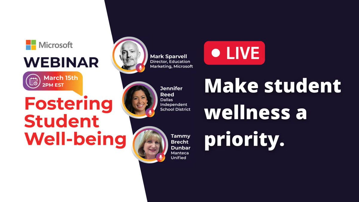 eschoolnews's tweet photo. And we're LIVE! Join us as we discuss what matters most in the classroom 👉  https://t.co/u8fumvgfBk. 

#StreamESN #Edtechchat #edtech #MicrosoftEDU https://t.co/gJun6di5cZ