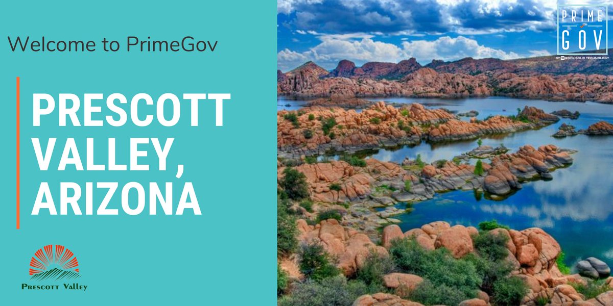 PrimeGov's tweet photo. Welcome to the #PrimeGovFamily Prescott Valley, Arizona! Prescott Valley will be utilizing our Member Voting, Meeting Management, Community Engagement, Agenda Automation, and Professional Services. https://t.co/4xiNU7Bn4i