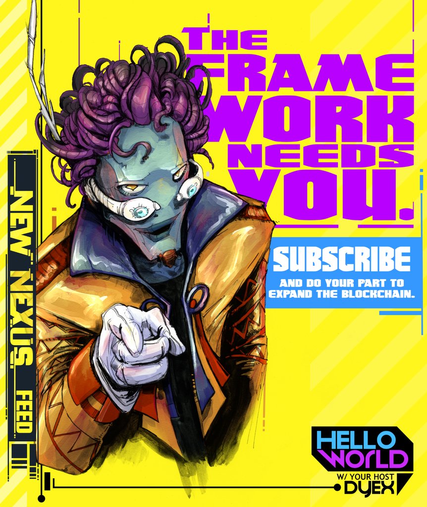 NewNexusComic's tweet photo. Hello there, it's DYEX! Your host to the hottest logs on the Framework. But the blockchain can't build itself. It needs you! Subscribe &amp; do your part to expand the collective memory of the Framework

https://t.co/vs8x6svJGH

#HelloWorld #BlackComics #Afrofuturism #NewNexusComic https://t.co/pG5HdLZBx1