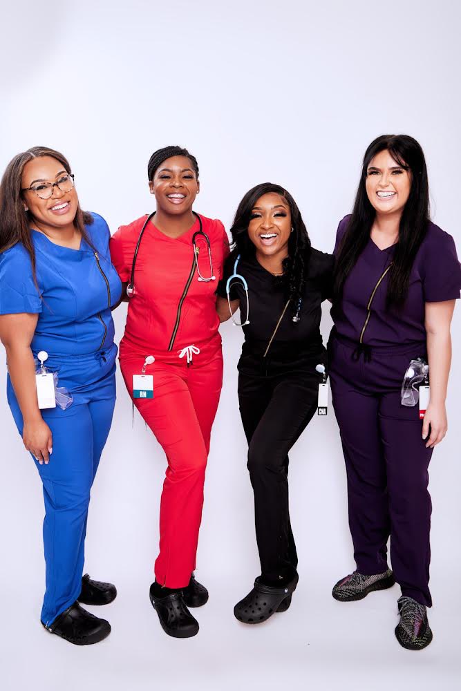 DaisjaaMonee's tweet photo. Follow my business page @shopdunndada on IG &amp; Twitter! It’s so 🆙 from here. We’re dropping in 3 days! 🥳 These scrubs are not only for healthcare workers, but perfect for anyone who wears scrubs in or out of the workplace. #dunndadascrubs #blackownedbusiness https://t.co/Giu3AapJII