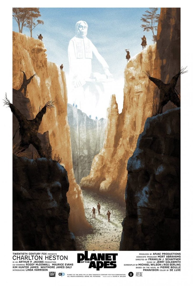 Planet of the Apes, by Kevin Wilson
#TwentiethCenturyFox #PlanetoftheApes #MoviePoster #PosterArt #SciFiMovies #AdventureMovies #MovieFranchise #BookAdaptation #DistopicFuture #Artwork #KevinWilson  
trioxina245.tumblr.com