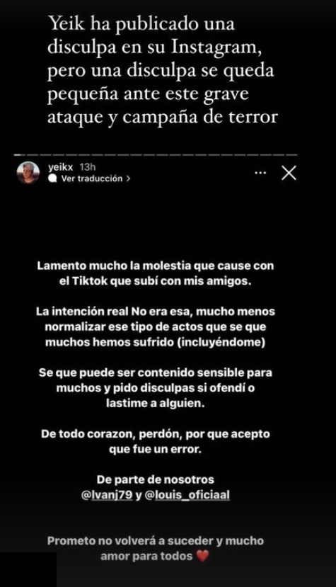 majesemputadas's tweet photo. La disculpa de #Yeik se queda pequeña ante la magnitud de la campaña de terror y amenazas que desencadenó la publicación de su TikTok con contenido que hace apología al delito de difusión ilegal de información y fotografías íntimas de mujeres, del cual se le acusa. https://t.co/elMFcV6W3c