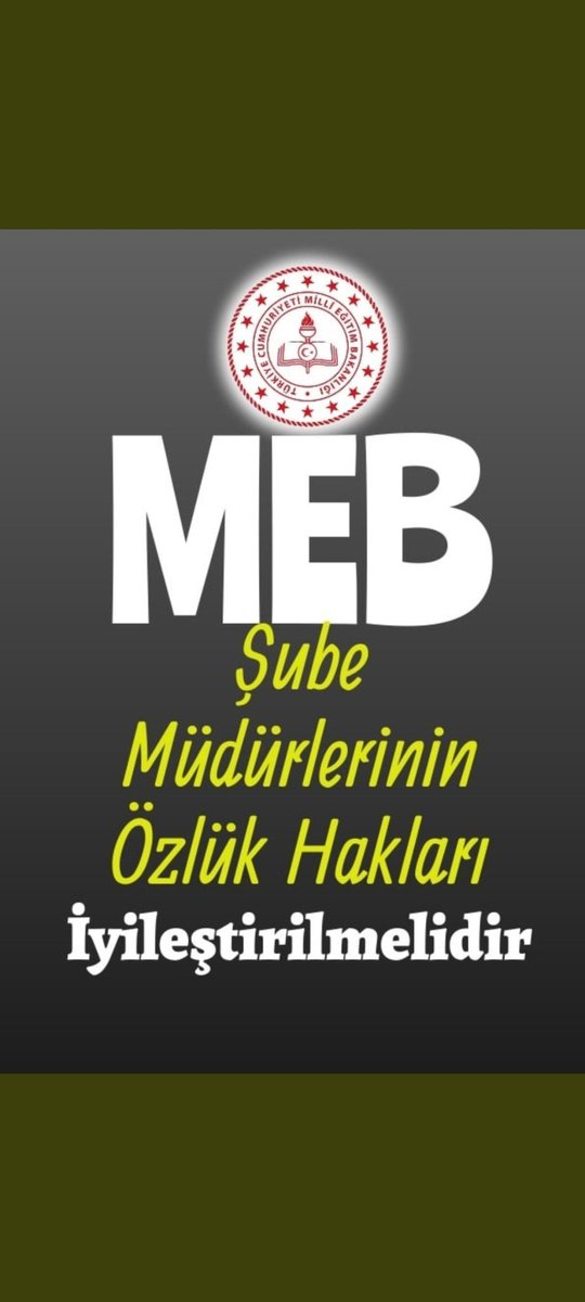 Alın teri akıtıp, dirsek çürütüp, sınav kazanan, sorumluluk alan  #MEBSubeMudurleri 'ni mağdur eden bu gidişata <a href="/tcmeb/">Millî Eğitim Bakanlığı</a> artık dur demeli. 
<a href="/HMBakanligi/">T.C. Hazine ve Maliye Bakanlığı</a>