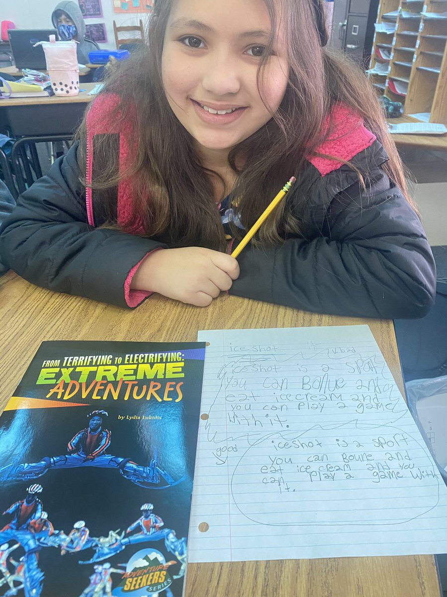 missschoe4's tweet photo. When creativity and reading small groups collide! Students created their own “extreme adventures” #janplan @WinterpockES @WinterpockReads https://t.co/tM7pLrI0BV