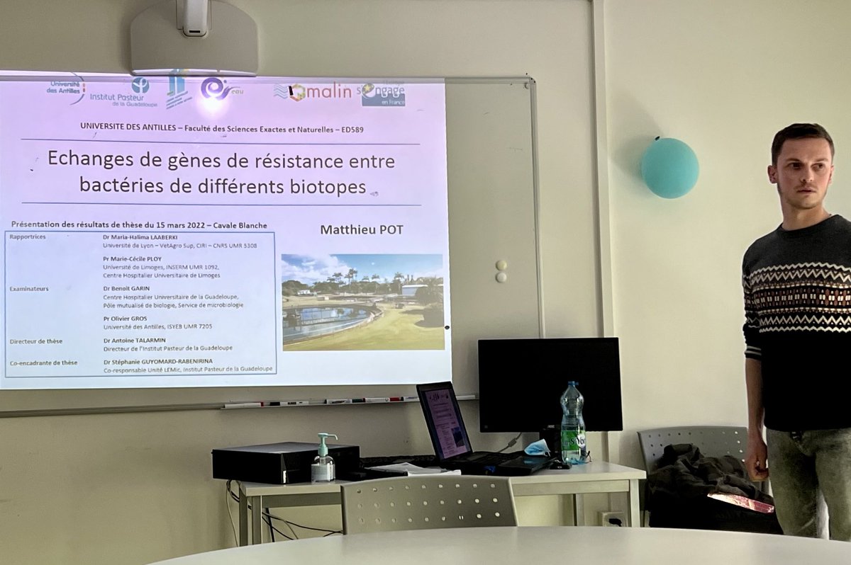 Grand plaisir d’accueillir au labo Mathieu Pot, ancien technicien stagiaire chez nous il y a presque 10 ans, qui nous a présenté ses travaux de PhD réalisés à l’<a href="/UnivAntilles/">UnivAntilles</a>⁩ démontrant l’intérêt des NGS en épidémiologie moléculaire⁩ de #antibiorésistance et le #OneHealth.
