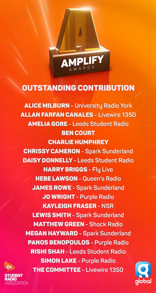 SRA's tweet photo. For Outstanding Contribution - what a list! You're all amazing😍 https://t.co/Ie6n5CeCFN