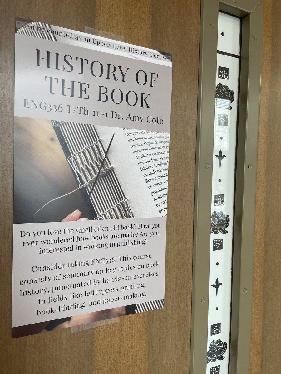 It’s happening!!! My very own Book History and Print Culture course and a chance for my students to get their hands dirty with letterpress printing, paper making &amp; marbling, and visits to/with publishing industry professionals. Yay!! #letterpress