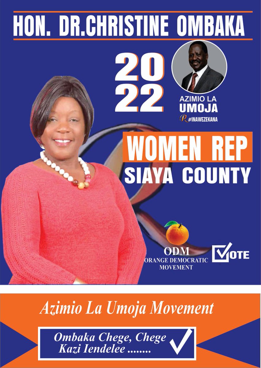 HonOmbaka's tweet photo. INAWEZEKANA @Rahel_O @RailaOdinga @TheODMparty https://t.co/s7NocbAnu8