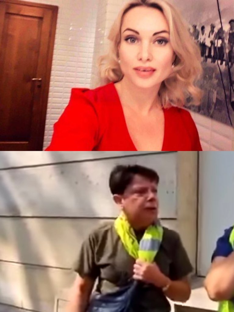 LeLoupPhoque's tweet photo. Femmes en lutte contre la dictature. En haut, Marina Ovsiannikova, Russe, en bas Raymonde Bidochon, France. https://t.co/Atq7cd1w0D