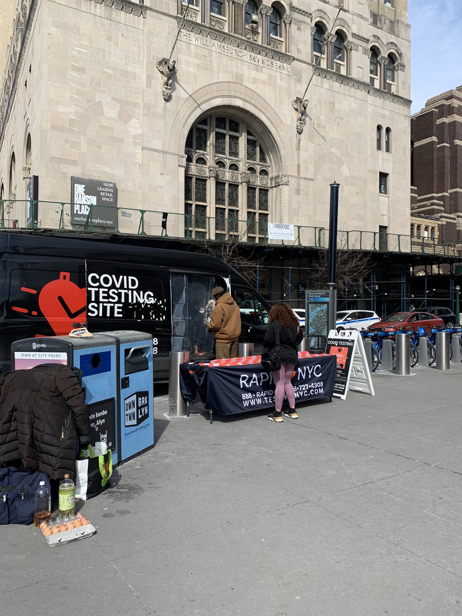 2:18pm RapidNYC testing can Atlantic Terminal 2 people waiting.