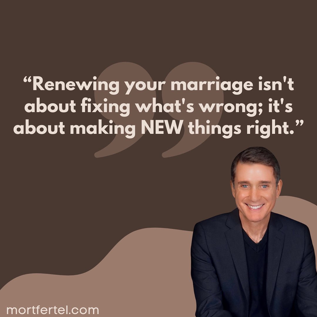 mortfertel's tweet photo. The key to fixing a marriage is moving forward. You can heal a marriage not by resolving what’s wrong, but by making NEW things right.
​.
#marriage #married #relationship #mentalhealth https://t.co/hXAGSv4lMG