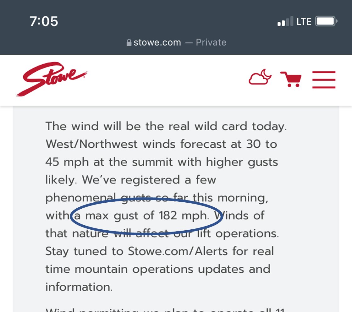 Last Sunday morning's report from the <a href="/StoweMtResort/">Stowe Mt Resort</a> website