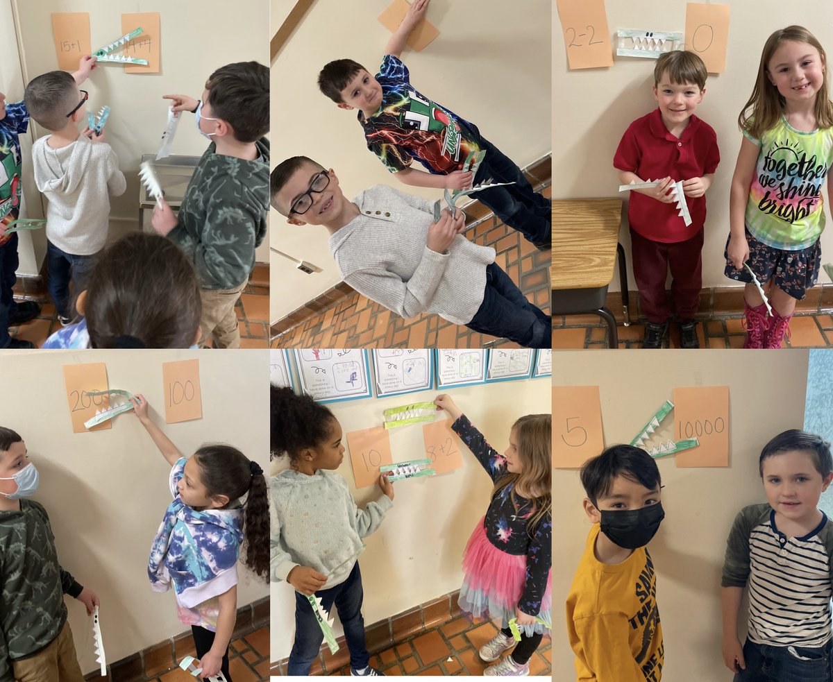 We did a math walk in the hallways and used our greater than/less than/equal to alligators to compare numbers. 🐊