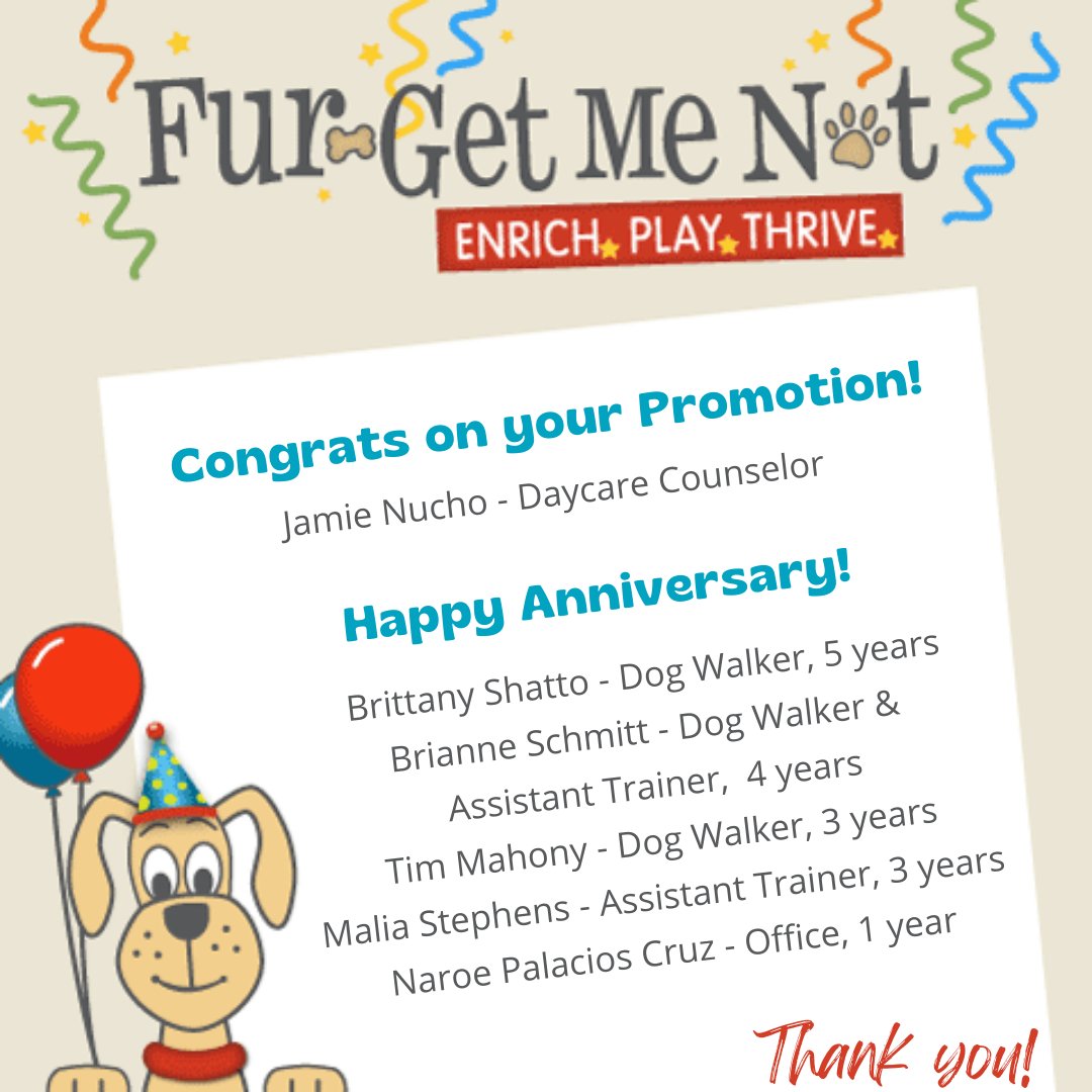 Congratulations to our employees celebrating promotions &amp; anniversaries this month. Thank you for your dedication and service! Great job everyone! Cheers to you! 🎉 🐾⁠#lovewhatyoudo #dowhatyoulove #loveyourjob #bestteamever #celebratepeople #animallovers #workforus #wearehiring