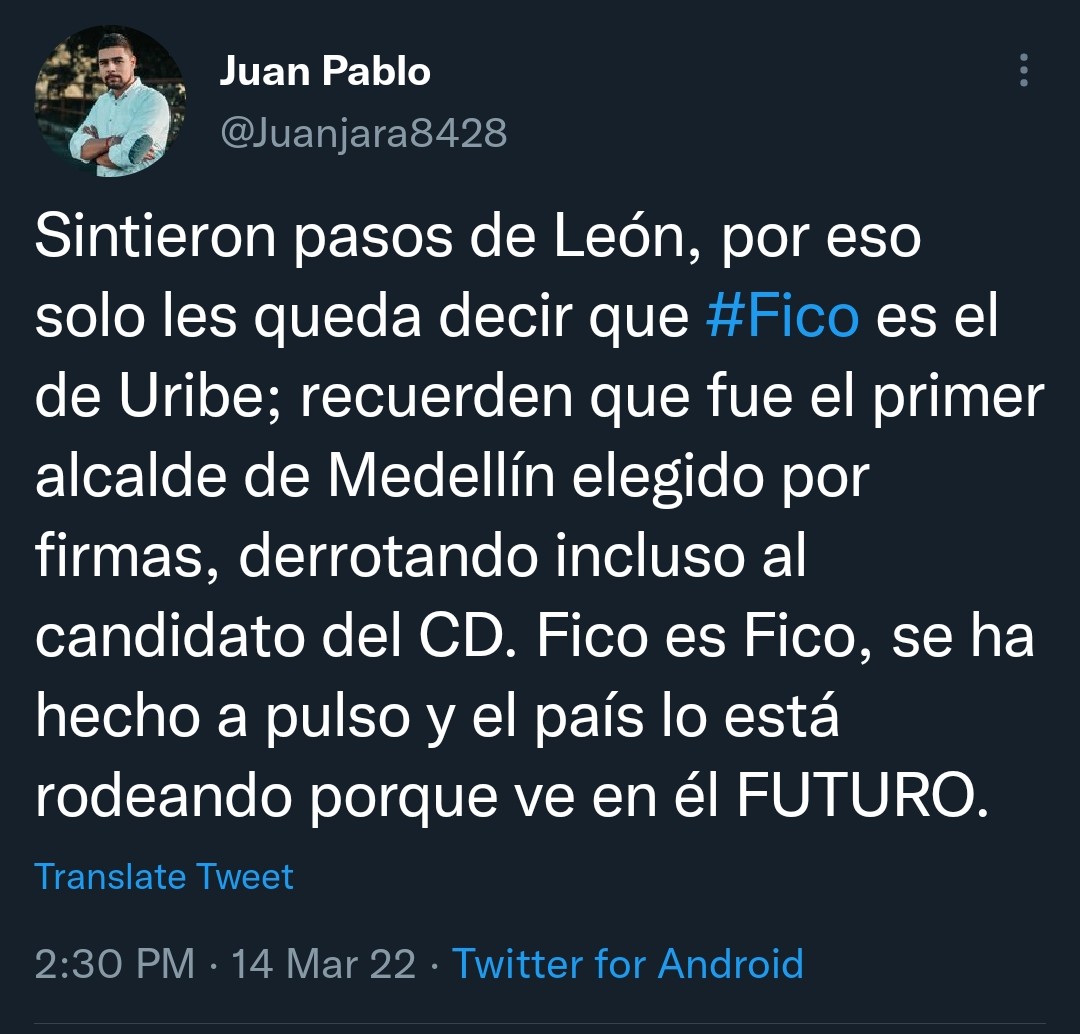 lujandavid's tweet photo. #FicoEs el pr��ximo presidente de Colombia https://t.co/60u8Ole3Nh