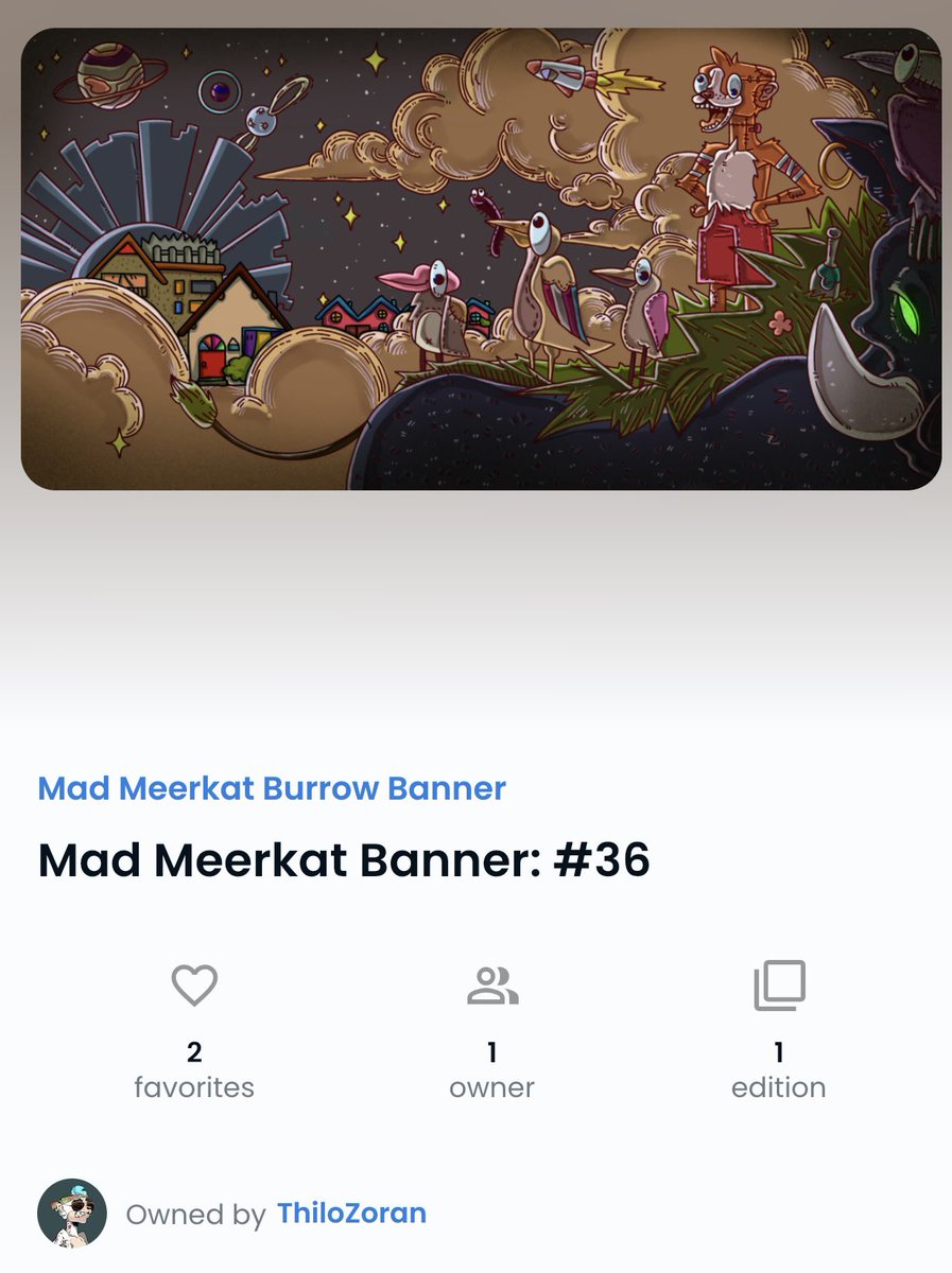 ThiloZoran's tweet photo. Donโt look now, but I just won a #GiftFromJay! Itโs an OG Kat Banner, baby! Thank you @Jayism1 ๐ฅ๐ฅ๐ฅ
@MadMeerkatNFT https://t.co/mKLq0EmFE5