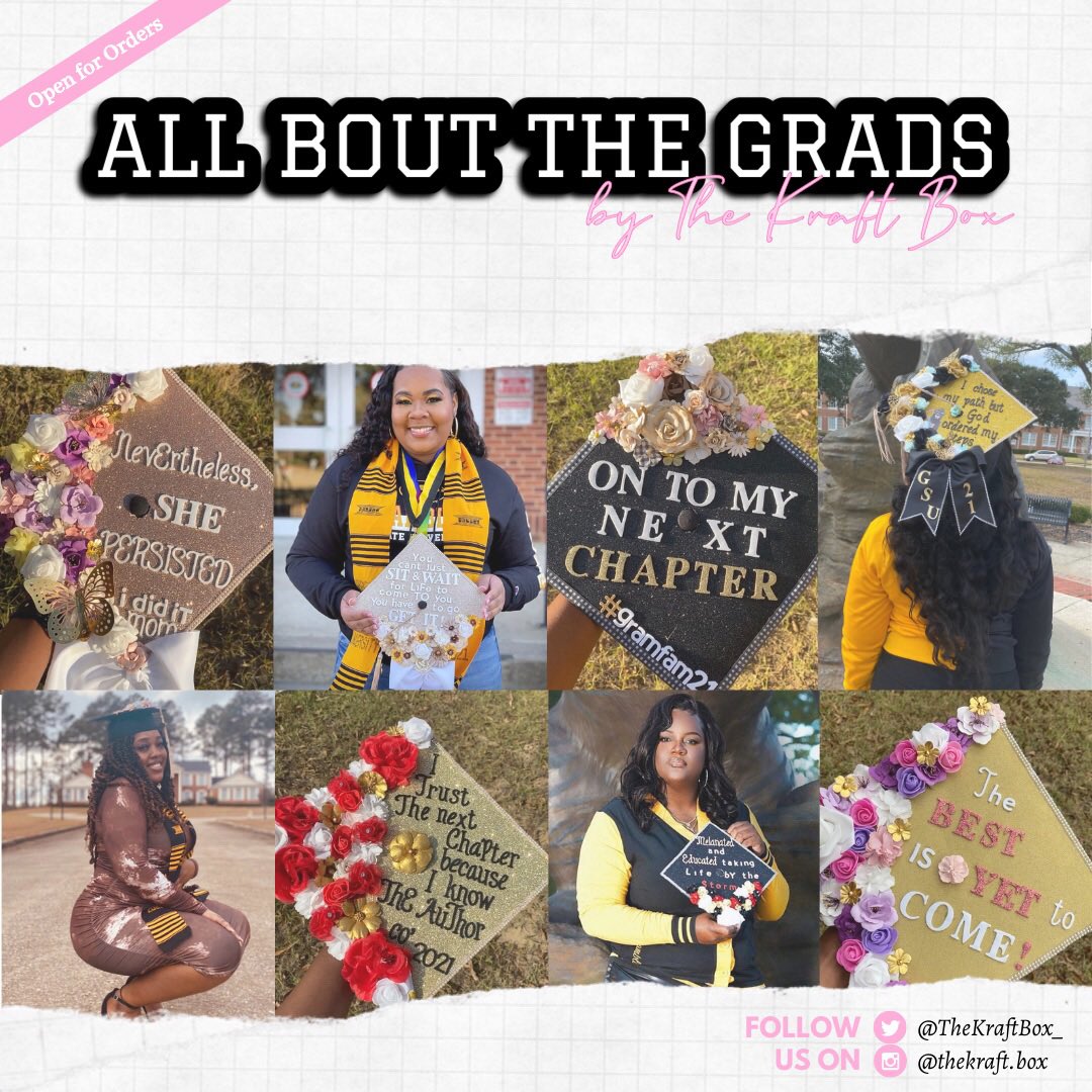 TheKraftBox_'s tweet photo. It’s all about the Grads at The Kraft Box💕 We’re open for Spring 2022 Graduation orders. Don’t wait last minute, place your order today❗️ #RYSGRAMBLING #gramfam #gramfam22 https://t.co/QzJUuYxPal
