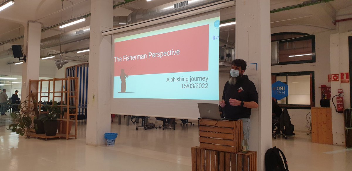 BarcelonaBsides's tweet photo. Our friends at @BCNCyberSec: offense phishing by Domenico Malorni. Hosted by @IronhackBCN https://t.co/aGhRHVwcnU