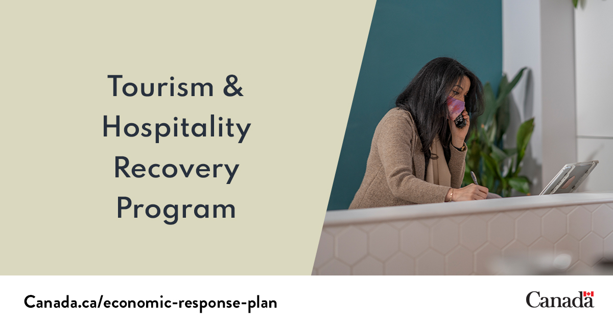 Is your #CdnBusiness in the tourism and hospitality sector affected by #Covid19?

You may be eligible for support to help cover wages &amp; rent, through the Tourism &amp; Hospitality Recovery Program: ow.ly/QXnM50Ik4tL #EconomicRecovery