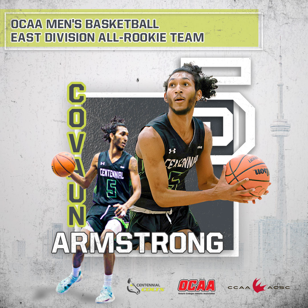 CentennialCOLTS's tweet photo. That's our Rook!
Covaun Armstrong has been named to the OCAA East Division All-Rookie Team! He was a leader all season long for your Colts as he averaged a team high 20.8 ppg π΄πͺ
-
View the full list of award winners at https://t.co/7VMP2IySNI
#HorsePower #ScreamGreen #OCAA https://t.co/1S2D2iTf8h