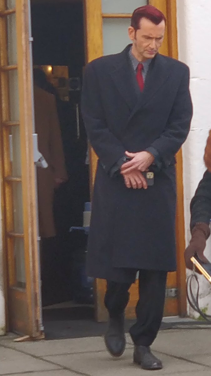 Behind the scenes photo of David Tennant on set of series 2.

<a href="/GoodOmensPrime/">Good Omens</a> #GoodOmens #GoodOmens2 #DavidTennant