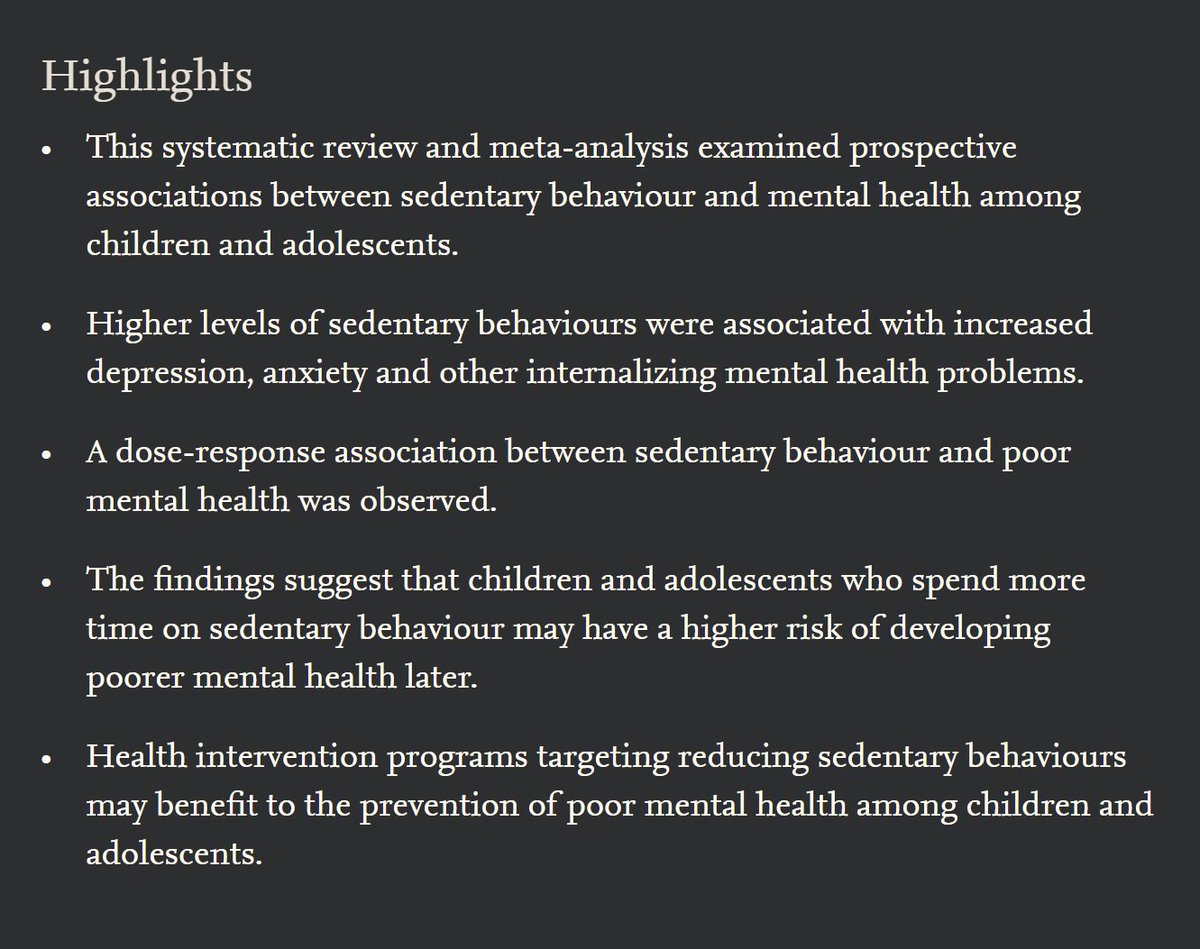 heniek_htw's tweet photo. ➡️ Present study suggest, intervention programs targeting reducing sedentary behaviour may benefit to the prevention of poor mental health among children and adolescents.

https://t.co/cPCGL5786C
#MentalHealthAwareness https://t.co/gGIVBmESJL