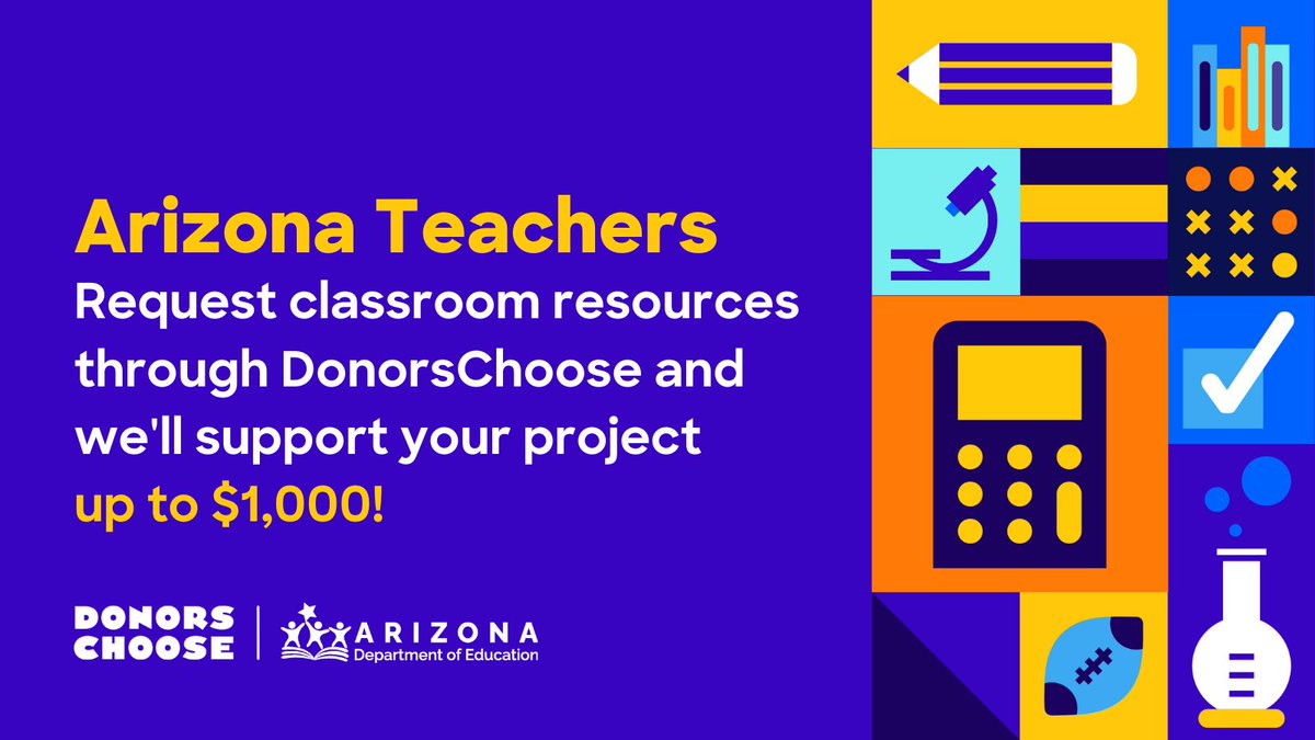 Supt_Hoffman's tweet photo. Teachers are the experts on what their students need to succeed academically, and our partnership with @DonorsChoose exemplifies that. In Prescott Valley, an elementary teacher purchased reading comprehension kits and flashcards to support her 2nd-grade students' literacy skills. https://t.co/dNqO3fqvwR