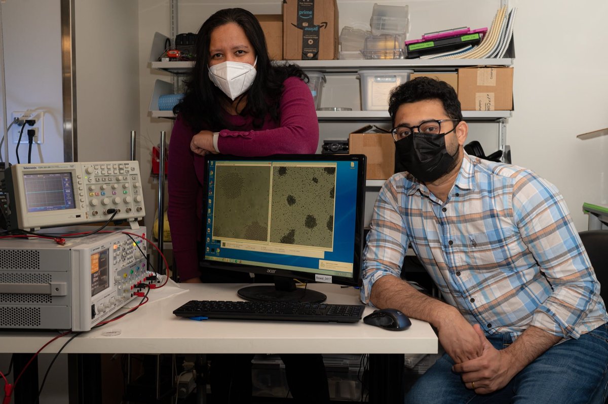 RiceCHBE's tweet photo. Rice engineers Sibani Lisa Biswal and Kedar Joshi discovered unusual properties in magnetized colloids that surprisingly adhere to the physics described by Kelvin’s equation, which models the thermodynamics of molecular systems. https://t.co/YtwpcxJwI6 https://t.co/tzlAjJS8bm
