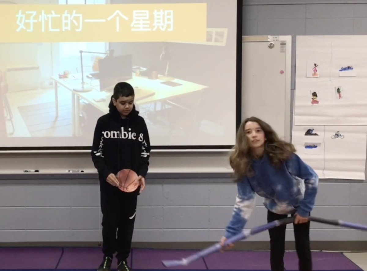 Wrapping up the unit of Hobbies and Sports, the 4th grade Mandarin class did the short play <A Very Busy Week> today! #cherokeeinspires # findingjoy67 <a href="/CLASS_K12/">CLASS_K12</a>