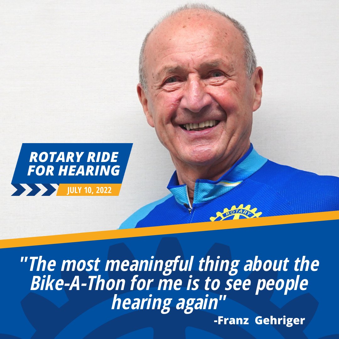RotaryClubYVR's tweet photo. This week, we're featuring Franz Gehriger, a long-time Bike-A-Thon participant. Franz is also a Rotary Club of Vancouver Executive member and a crucial part of the Rotary Club of Vancouver's Hearing Foundation and its annual Bike-A-Thon.   Register today! https://t.co/WwCtDItv2v https://t.co/AFr47hgLz6