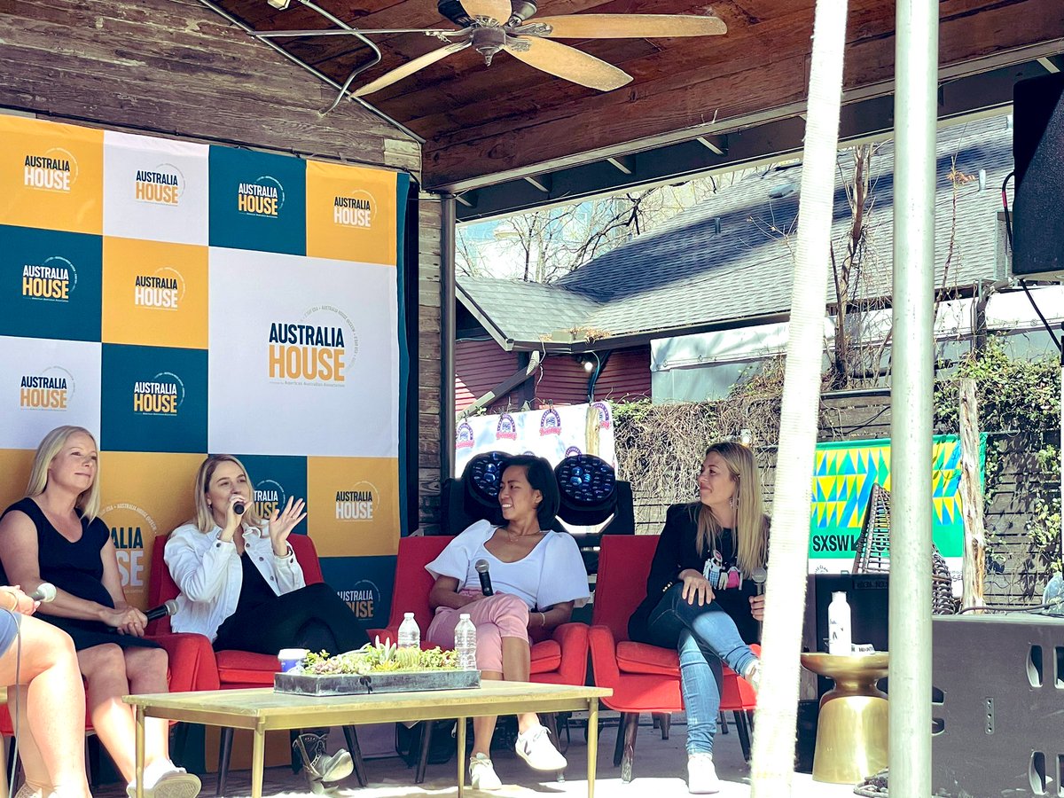 Listening to the best Aussie founders at Australia House <a href="/HannonCc/">Hannon Comazzetto</a> <a href="/kimberly_teo/">Kim Teo</a> <a href="/gemllo/">Gemma Lloyd</a> 🚀🇦🇺 
#SXSW