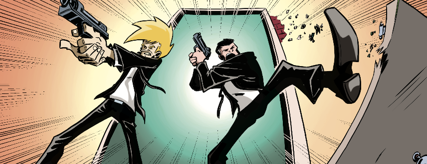 weslocher's tweet photo. Agents Gibson and Hatch. Area 51 employees. Like Mulder and Scully if Mulder and Scully were total idiots. Unit 44 #5 will be available as part of @ALTERNACOMICS spring preorders! Check it: https://t.co/673W511MNs https://t.co/esko9tKV7l