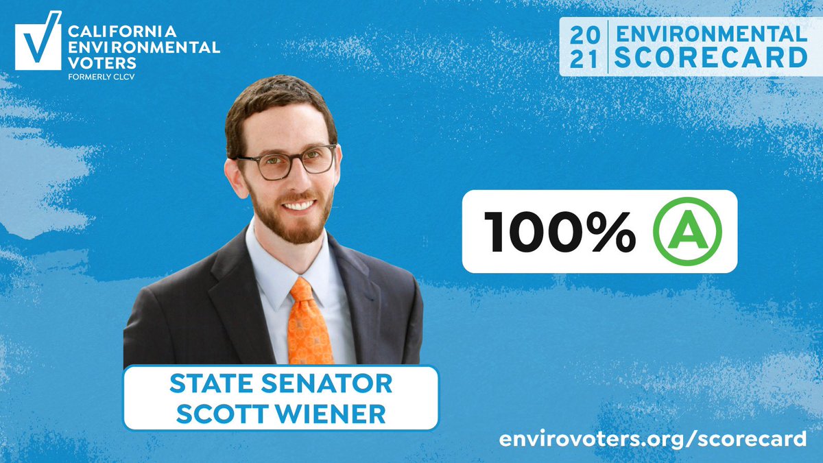 Scott_Wiener's tweet photo. Proud to receive a 100% score from California Environmental Voters.

Today I was recognized by this leadership climate action organization for my work to end our reliance on fossil fuel. https://t.co/ogvkAb3hzY