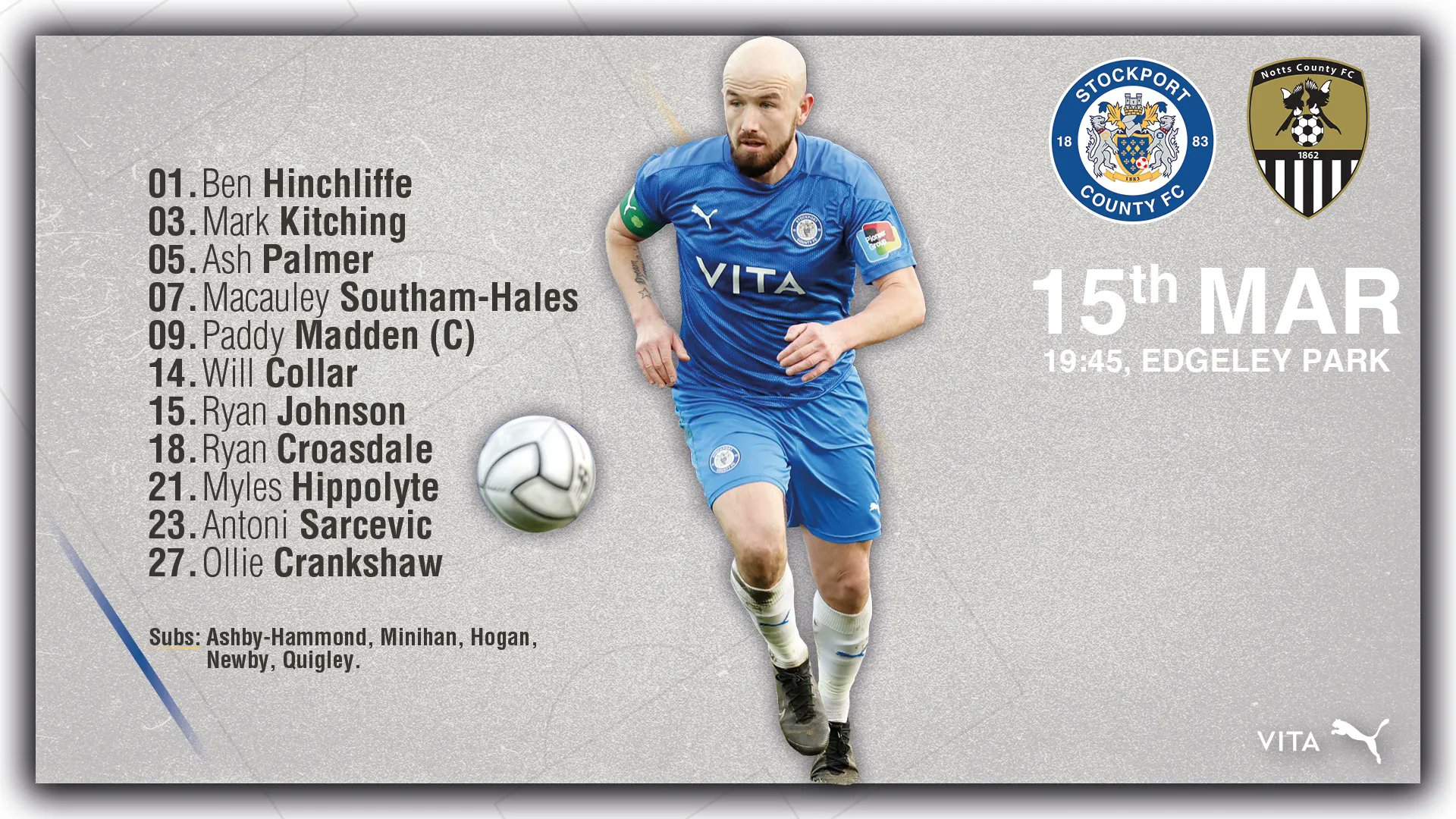 Stockport County on Twitter "Tonight's County lineup is in... Dave