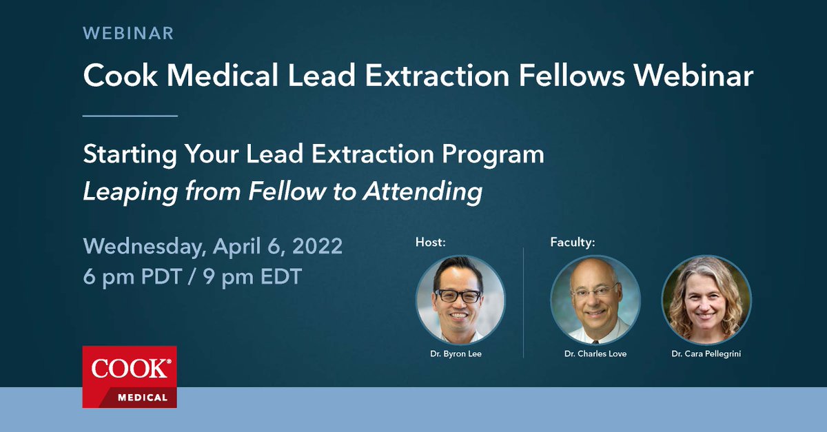 #Fellows: Join us for our lead extraction webinar April 6 at 9 pm EDT. Register ➡️ bit.ly/3q4sifO. <a href="/ByronKLee/">Byron Lee</a> @charlesjlovemd <a href="/CaraPellegrini/">Cara Pellegrini</a> #LeadManagement #RotationalTLE