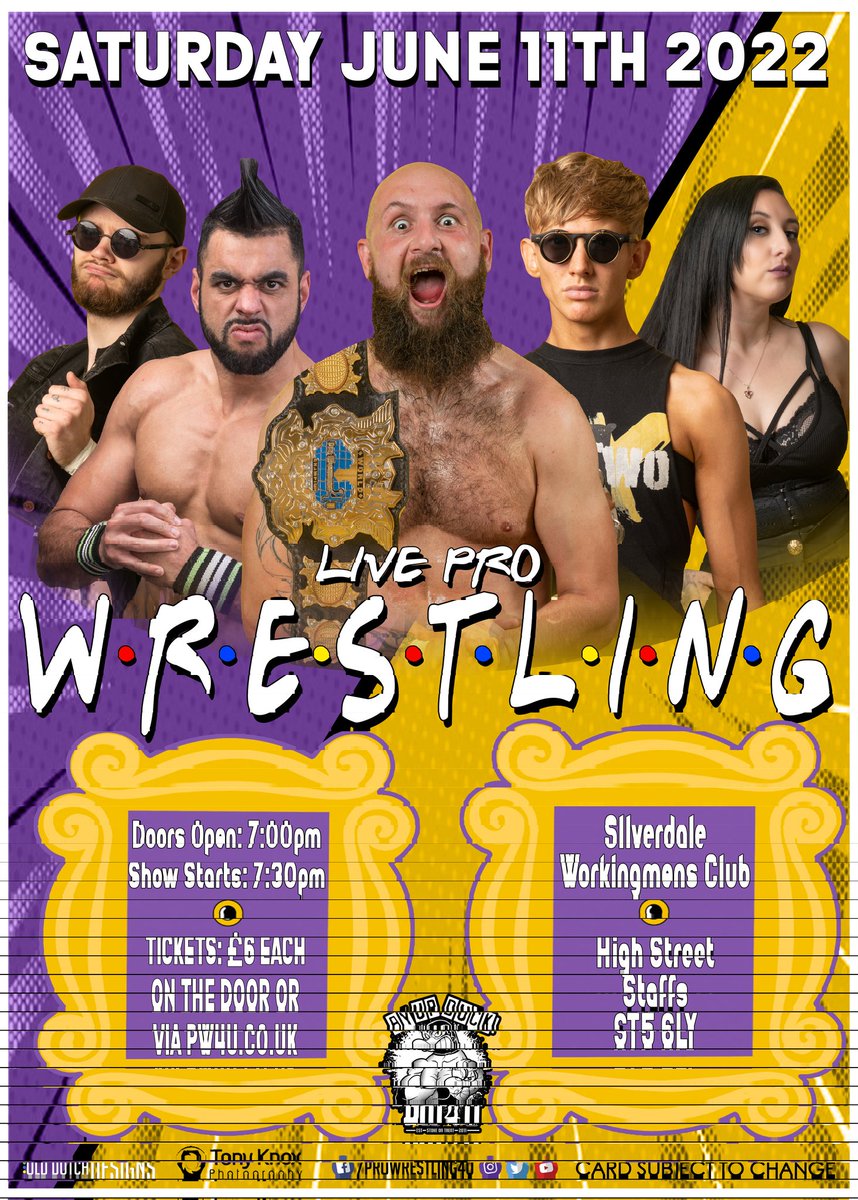 ProWrestling4U's tweet photo. PW4U "I'll Be There 4 U" - Saturday June 11th 2022 at the Silverdale WMC.
Doors Open 7pm / Show Starts 7:30pm.
         🎟️   https://t.co/XL7GlD4XAp   🎟️ https://t.co/SNXFEoDnA3