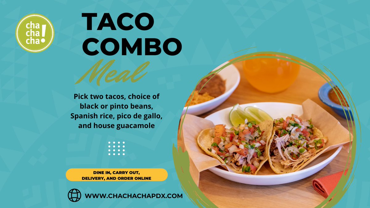 Happy #TacoTuesday! With our #Taco Combo meal you pick any two #tacos #meat #veggie #seafood #vegan, choice of black or pinto beans, Spanish rice, pico de gallo &amp; housemade guacamole 🌮 #TacoLover #TacoTime #FeedMeTacos #ButFirstTacos #MealDeal #Combo